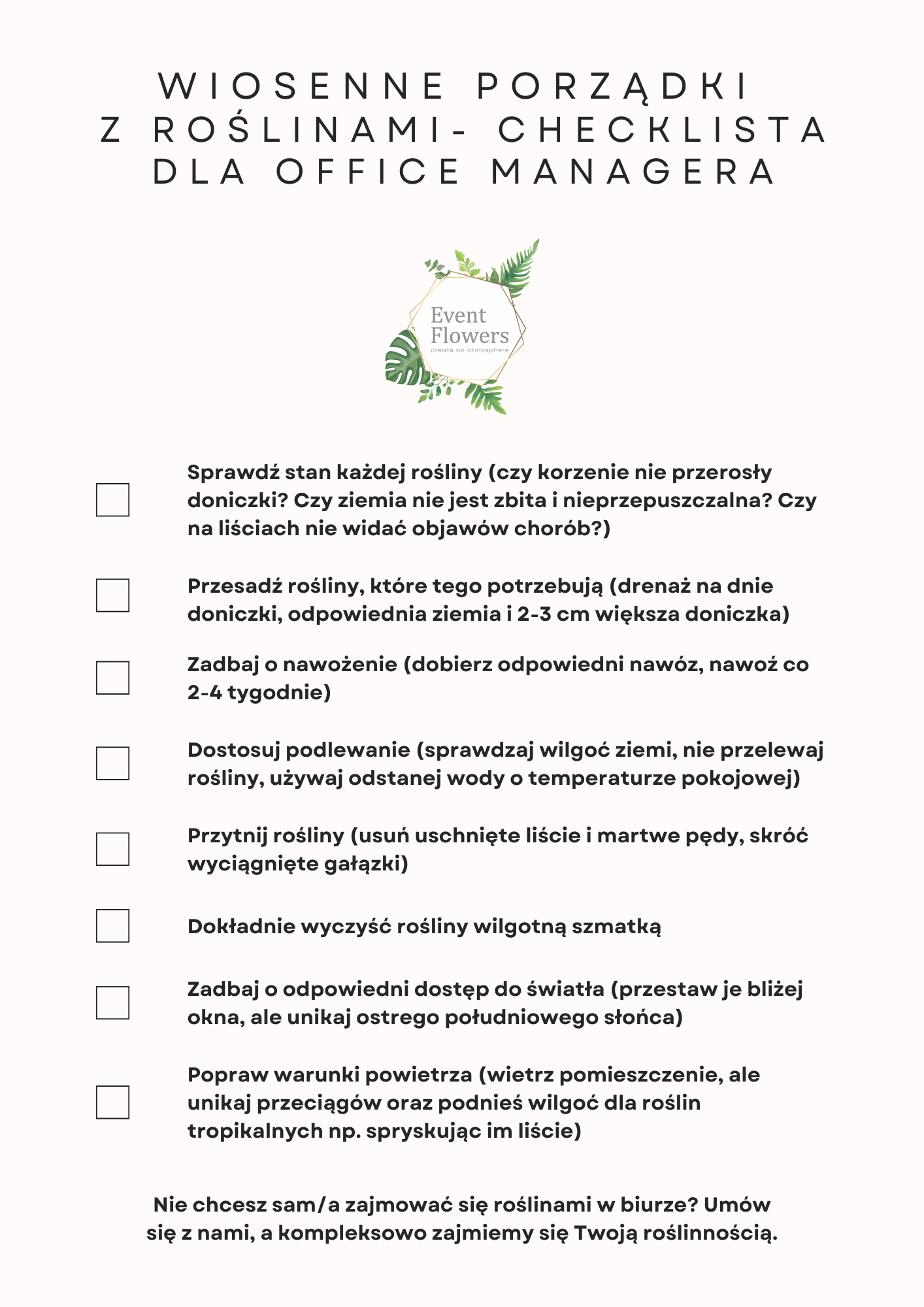 checklista dla office managera